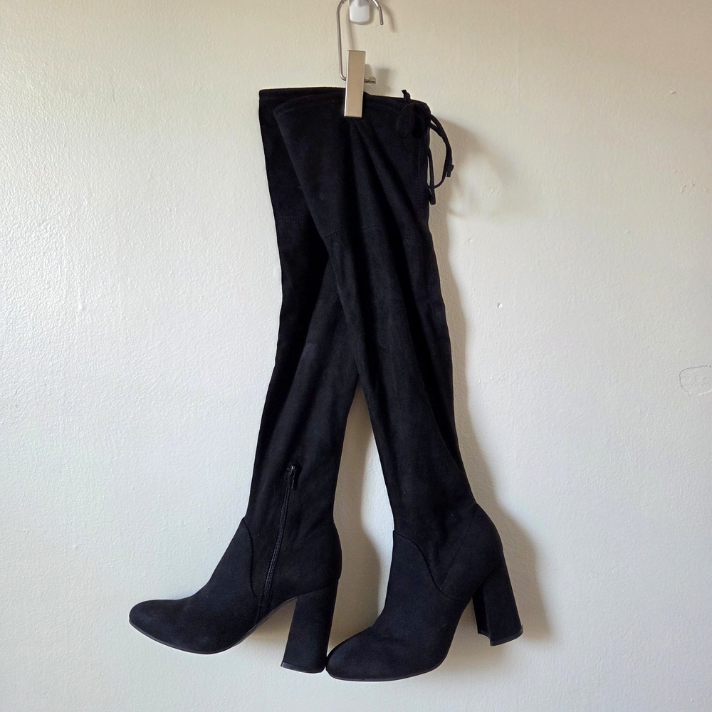 Black Zip Over-the-Knee Boots